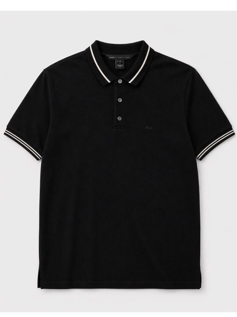 Marc by Marc Jacobs Black Polo Shirt Men Size M Slim Fit Cotton Designer